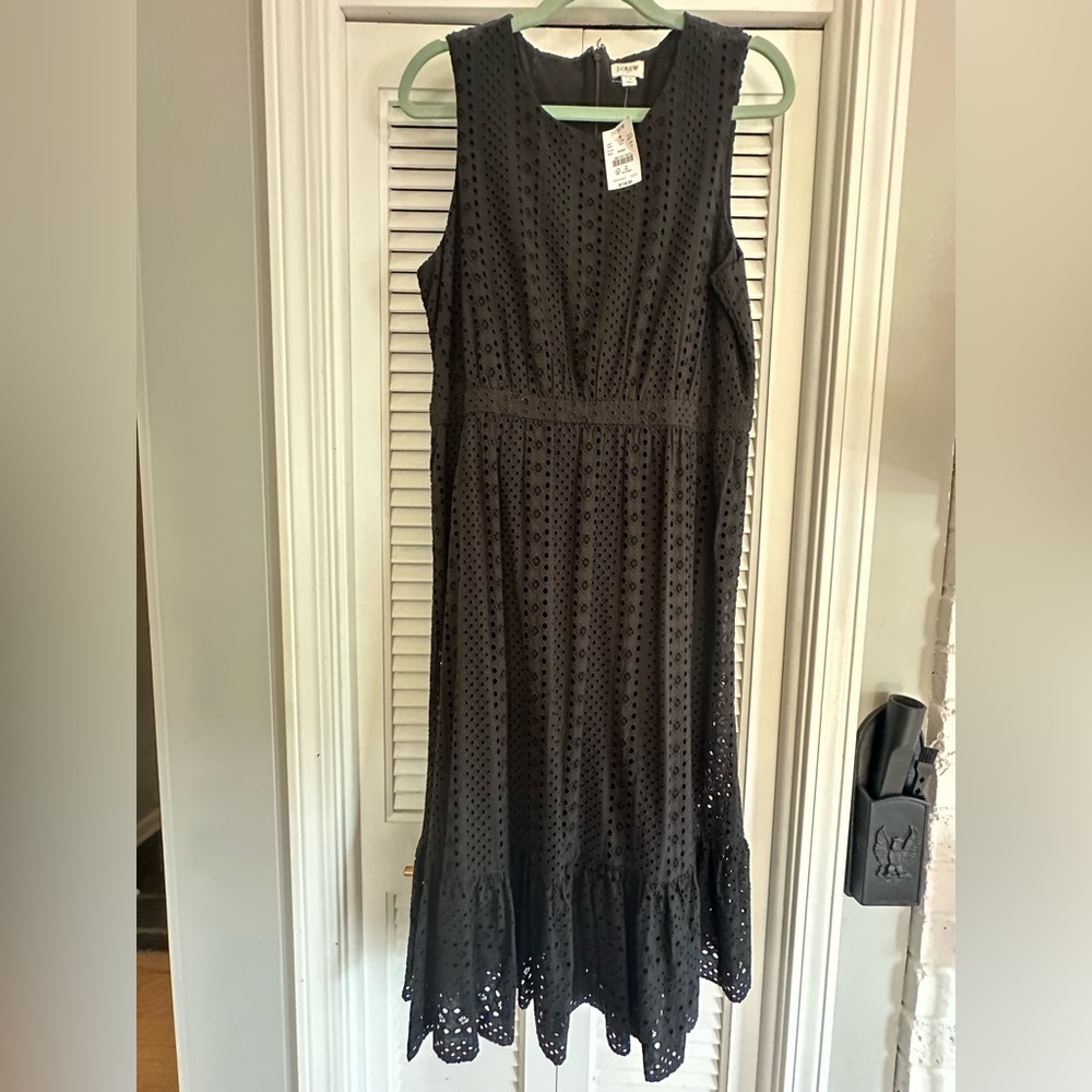 J.Crew Black Eyelet Dress Sz 14